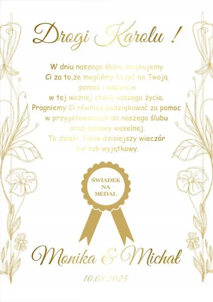 Zadania świadka na weselu