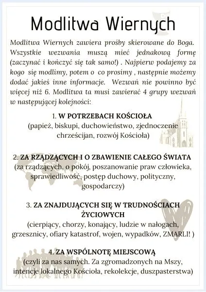 Znaczenie modlitwy wiernych
